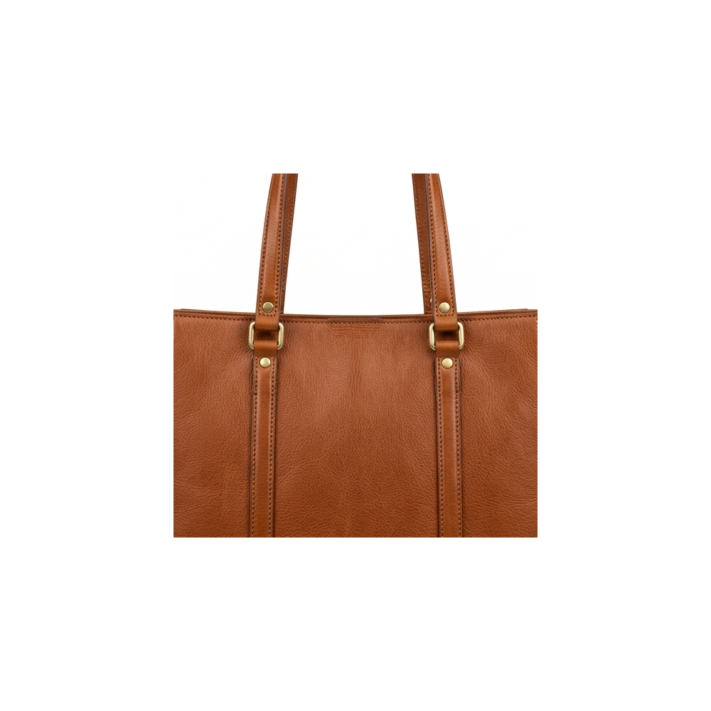 The Cognac Grand Tote - 03 Italian Calfskin Grain & Brass